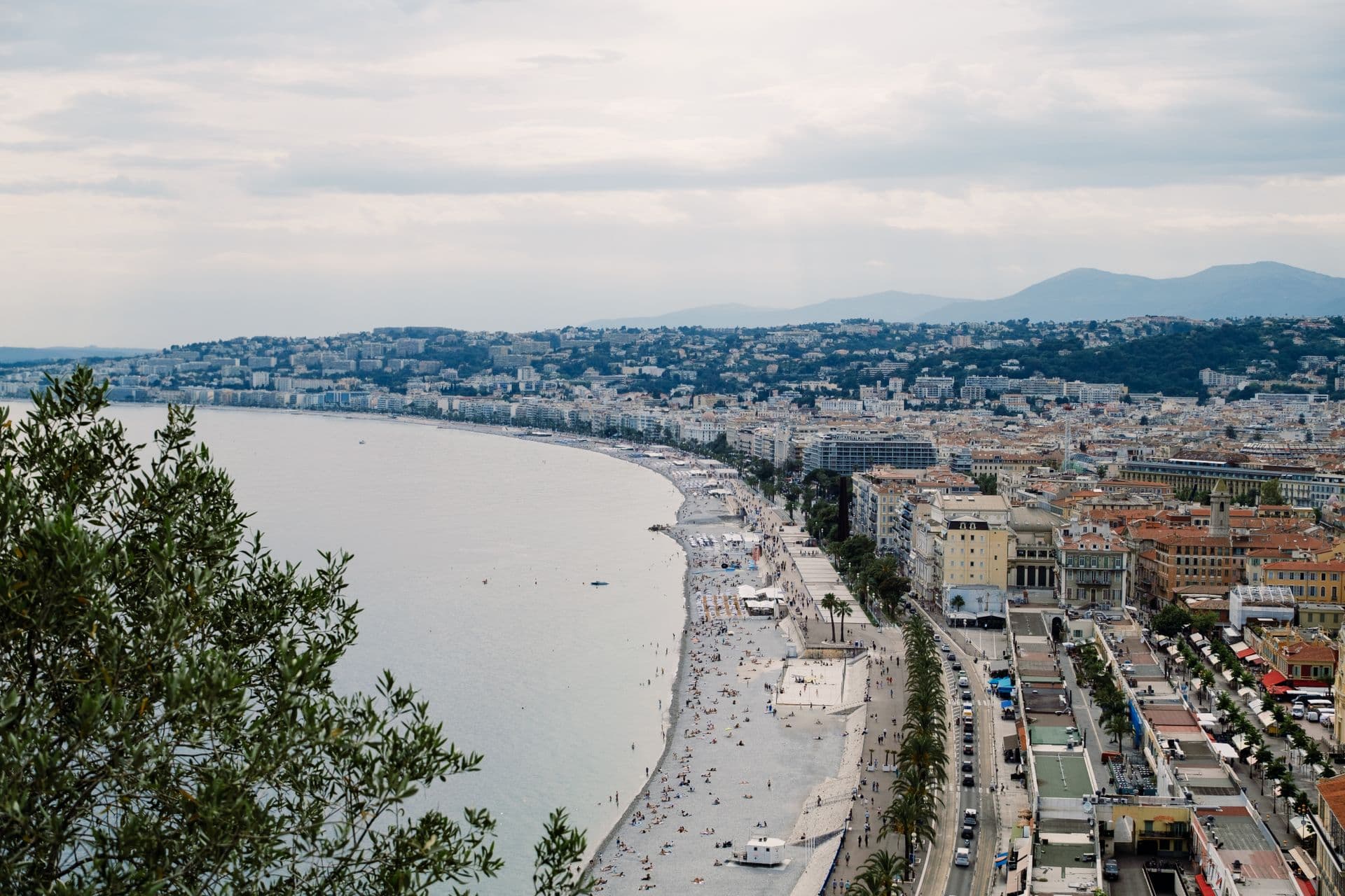 The Nice coastline and the blue waters of the Mediterranean